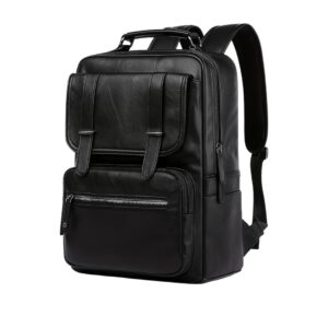 Executive Black Faux Leather Backpack
