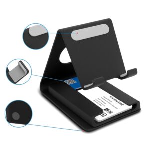 Black Phone Stand with Card Holder