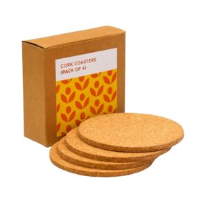 Round Cork Coasters Set (Orange Box)