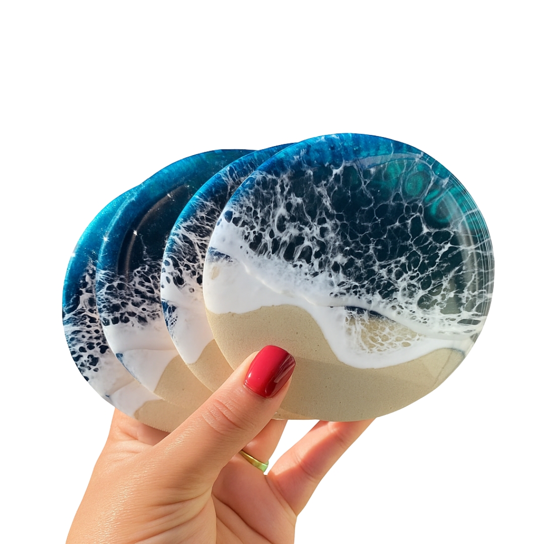 Resin Ocean Art Coasters