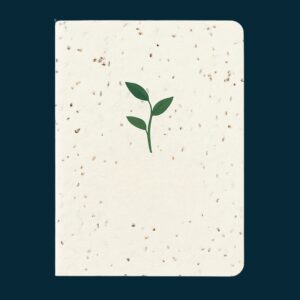 Eco Recycled Paper Notebook with Plant Print